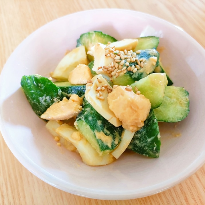 材料ほぼ「1/2」!きゅうりとゆで卵の中華サラダ